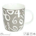 Classic Number Decal House New Bone China Mug